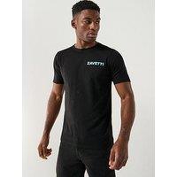 Zavetti Canada Nichellio Graphic Backprint Short Sleeve T-Shirt - Black