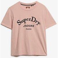Superdry Brand Mark Relaxed T-Shirt - Pink