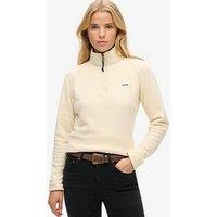 Superdry Polar Fleece Half Zip Sweatshirt - Beige