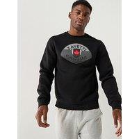 Zavetti Canada Botticini Classic Large Logo Crew Sweatshirt - Black