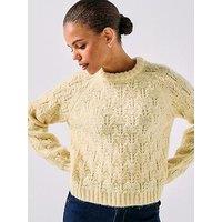 Pieces Jia Long Sleeve Knit Jumper - Yellow