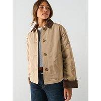 Pieces Short Corduroy Jacket - Brown