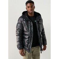 Zavetti Canada Onix Padded Shine Logo Parka Coat - Black