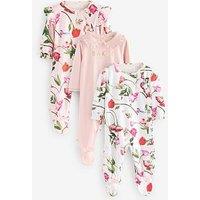 Ted Baker Baby Girls 3 Pack Sleepsuits - Pink