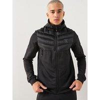 Zavetti Canada Omaro Hybrid Zip Through Hoodie - Black