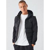 Zavetti Canada Lazino Hybrid Logo Padded Jacket - Black