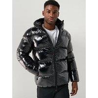 Zavetti Canada Palzino High Shine Padded Coat - Black