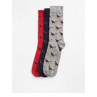 Barbour Pheasant Socks Gift Set - Black