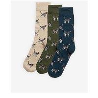 Barbour Pointer Dog Socks Gift Set - Khaki