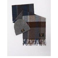 Barbour Westerdale Knitted Beanie & Scarf Gift Set - Brown
