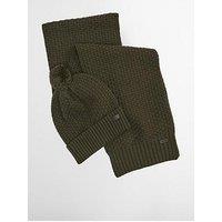 Barbour Ramside Knitted Beanie And Scarf Gift Set - Brown