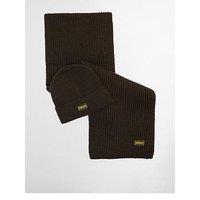 Barbour International Sweeper Legacy Beanie & Scarf Gift Set - Khaki
