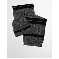Barbour International Boston Beanie & Scarf Gift Set - Grey