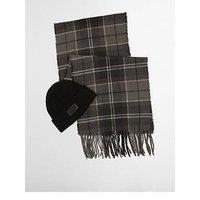Barbour International Sweeper Beanie & Scarf Gift Set - Black/ Mutli
