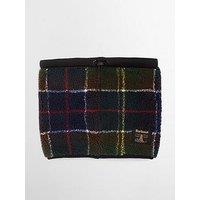 Barbour Field Fleece Tartan Snood Scarf - Navy