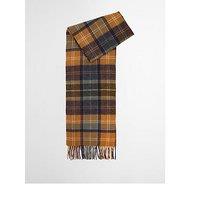 Barbour Brack Patchwork Tartan Lambswool Scarf - Brown