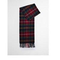Barbour Wool And Cashmere Blend Tartan Scarf - Navy