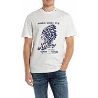 Replay Original Denim Goods Printed T-Shirt - White