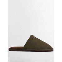 Barbour Everitt Mule Faux Suede Slippers - Green