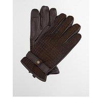 Barbour Deveron Tweed Knitted Gloves - Brown