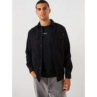 Replay Double Pocket Denim Shirt - Black