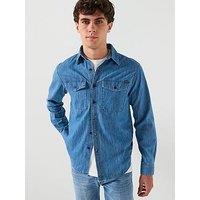 Replay Double Pocket Denim Shirt - Blue