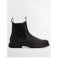 Barbour Hale Waxed Leather Chelsea Boots - Black