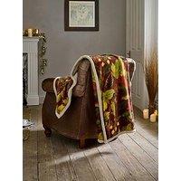 Deyongs Winter Leaves Sherpa Throw 130X170Cm