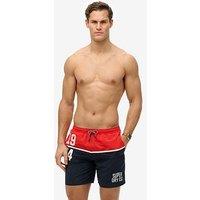 Superdry Nautical Logo 17 Inch Swim Shorts - Black/Red
