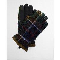 Barbour Field Tartan Fleece Gloves - Green
