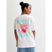 New Look 915 Girls Capri Sardines Print T-Shirt - White