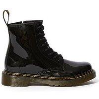 Dr Martens Junior 1460 Patent Leather Lace-Up Boot - Black