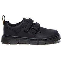 Dr Martens Junior Raffe Leather Double Strap Shoes - Black