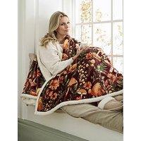 Deyongs Heated Sherpa Throw - Mushrooms 140X180Cm