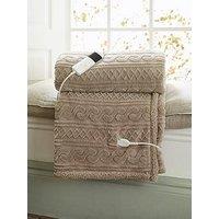 Deyongs Heated Throw - Cable Sherpa 140X180Cm