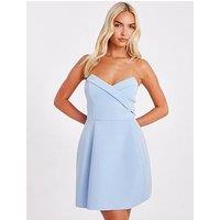 Quiz Pale Blue Wrap Front Mini Dress