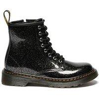 Dr Martens Junior 1460 Glitter Lace Up Boot - Black/Silver Nebula Glitter