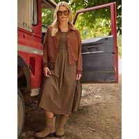 Pixiegirl Petite Suedette Collar Bomber Jacket - Brown