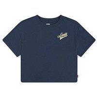 Levi'S Girls Boxy Meet And Greet Short Sleeve T-Shirt - Navy