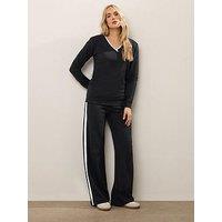 Long Tall Sally Rib Wide Leg Jogger 34" - Black