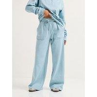 Pixiegirl Petite Patch Pocket Wide Leg Jogger - Blue