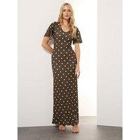 Long Tall Sally Angel Sleeve Maxi Dress - Brown