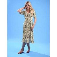 Pixiegirl Petit Floral Tie Front Dress - Yellow