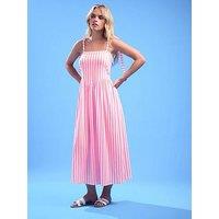 Pixiegirl Petite Stripe Tie Shoulder Maxi Dress - Pink