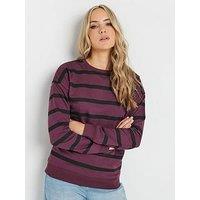 Long Tall Sally Stripe Sweatshirt - Burgundy