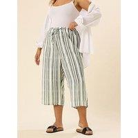 Yours Curve Linen Look Culotte - Green