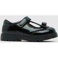 Schuh Junior Lilyana Patent Bow T-Bar Shoes - Black