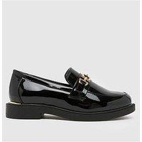 Schuh Junior Mini Larsa Patent Hardware Loafers - Black