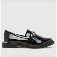 Schuh Youth Mini Larsa Patent Hardware Loafers - Black
