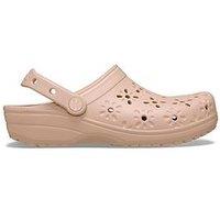 Crocs Classic Floral Cut Out Clog - Pink Caramel